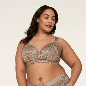 Cacique Comfort Bliss Lightly Lined Full Coverage Underwire Bra Lace 44C New